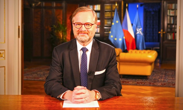 Novoroční projev předsedy vlády Petra Fialy z Kramářovy vily.