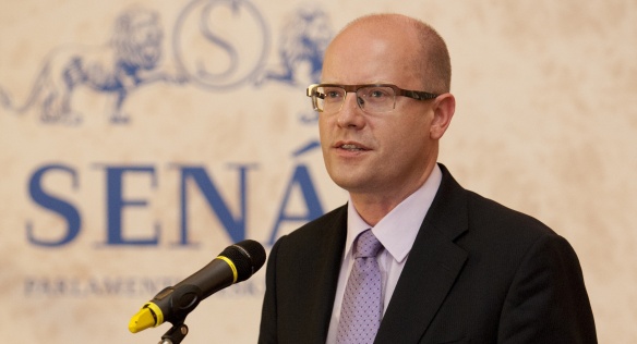 Předseda vlády B. Sobotka se 13. května 2014 zúčastnil přípravného setkání Národní komise k oslavám 700. výročí narození Karla IV. Foto: M. Vlček.