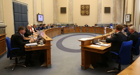 Jednání vlády dne 21. srpna 2017 ve Strakově akademii.
