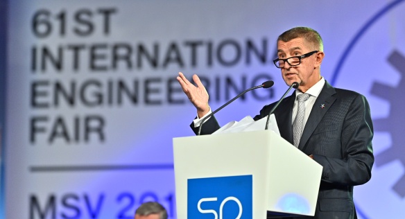 Premiér Andrej Babiš při projevu na sněmu Svazu průmyslu a dopravy ČR, 7. října 2019.