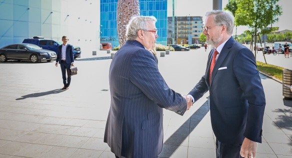 Předseda vlády Petr Fiala vystoupil s projevem na 35. sněmu Hospodářské komory, 31. května 2023.