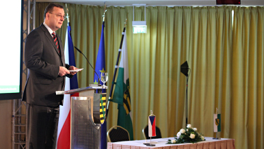 Premiér Nečas při zahájení Česko-saské energetické konference v Drážďanech, 7. října 2011