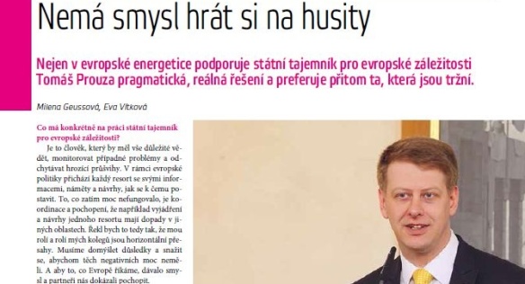 O energetice hovořil státní tajemník s čtvrtletníkem Pro-energy.