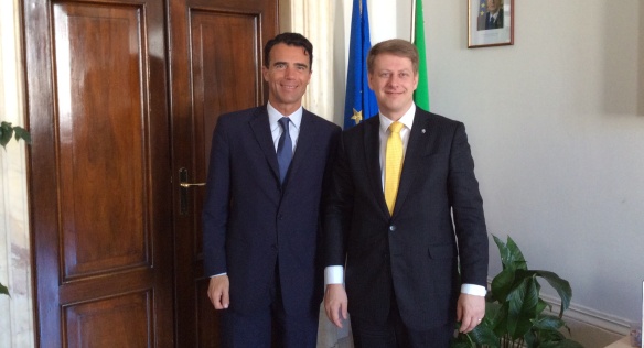 Tomáš Prouza se svým italským protějškem, státním tajemníkem pro EU Sandrem Gozim.