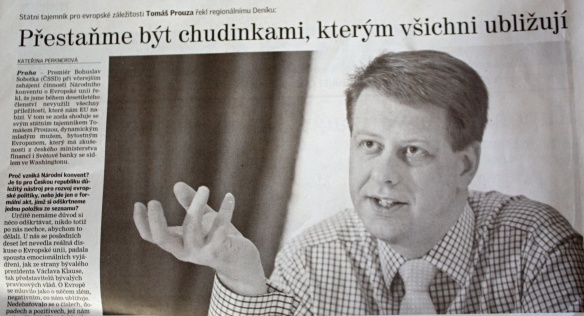 Rozhovor státního tajemníka Prouzy se uskutečnil v den spuštění Národního konventu o EU.