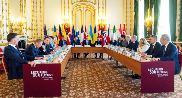 Prime Minister Petr Fiala attends a meeting of leaders of cooperating countries in London, 2 March 2025.