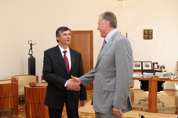 Premiéři Mirek Topolánek a Jan Fischer
