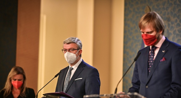 Tisková konference po jednání vlády, 22. listopadu 2021.