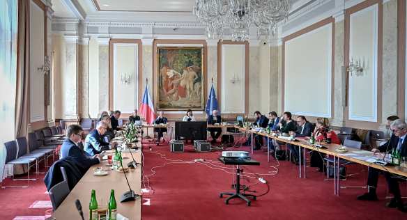 Jednání Rady pro výzkum, vývoj a inovace ve Strakově akademii, 12. dubna 2022.