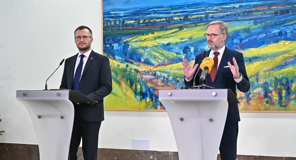 Tisková konference po bilanční návštěvě premiéra Petra Fialy na Ministerstvu zemědělství, 8. prosince 2022.