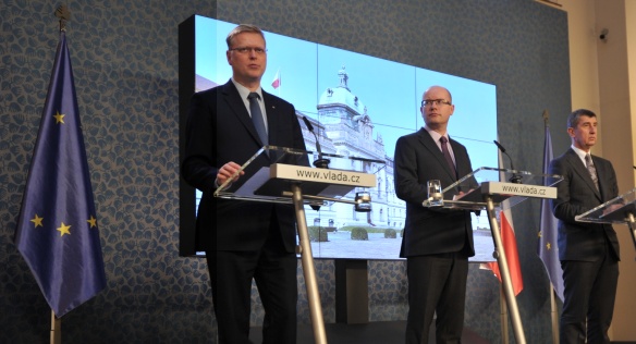 Tisková konference po jednání vlády, 28. ledna 2015.