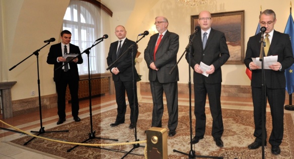 Tisková konference po setkání tripartity s krajskými tripartitami, 10. listopadu 2014.