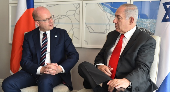 Předseda vlády Bohuslav Sobotka jednal s předsedou vlády Státu Izrael Benjaminem Netanyahuem, 19. července 2017.