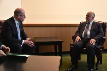 Bilateral talks between Prime Minister Bohuslav Sobotka and Iraq's Prime Minister Haider al-Abadi, 29 September 2015.