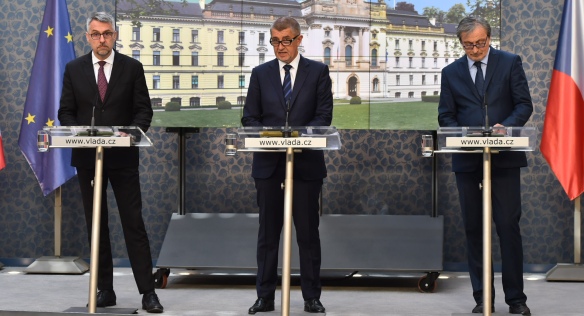 Tisková konference po jednání vlády, 9. května 2018.