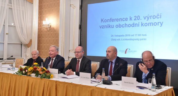 Prime Minister, Bohuslav Sobotka attended the ceremonial meeting of the Czech-Israeli Chamber of Commerce, on 24 November 2016.