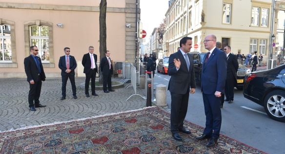 Prime Minister Sobotka holds talks with Xavier Bethel, Prime Minister of the Grand Duchy of Luxembourg, 10 May 2017.