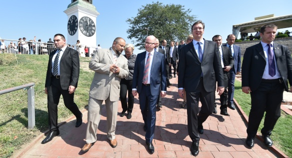 Předseda vlády si prohlédl Petrovaradinskou pevnost, 2. září 2015.