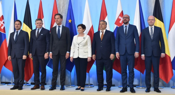 Business lunch of the prime ministers of V4 and Benelux countries, 19 June 2017.