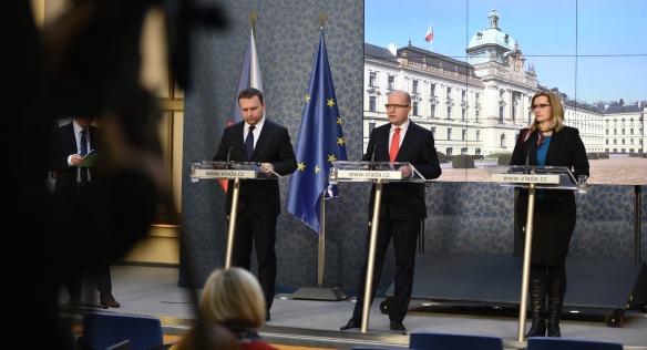 Tisková konference po jednání vlády, 18. ledna 2015.