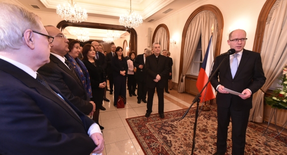 Members of the government led by Prime Minister Bohuslav Sobotka met with the ambassadors of foreign countries, 21st January 2016.