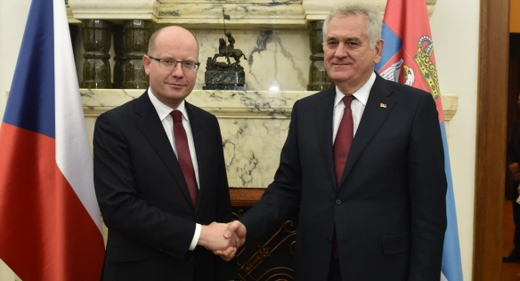 The Prime Minister Sobotka held talks with the President of Serbia, Nikolić at the Kramář Villa, 30 November 2016.
