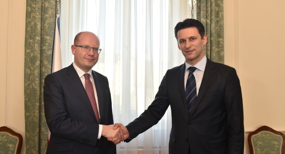 Prime Minister Bohuslav Sobotka received the Speaker of the Croatian Parliament, Božo Petrov, 13 February 2017.