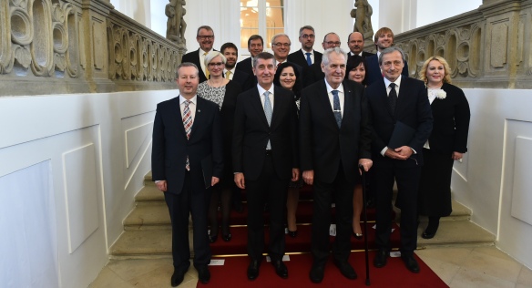 The President of the Czech Republic Miloš Zeman appointed members of the new government at the Prague Castle, 13 December 2017. 