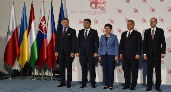 Jednání předsedů vlád zemí Visegrádské skupiny s předsedou vlády Ukrajiny, 6. září 2016.