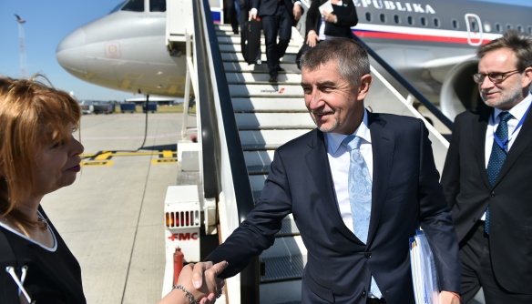 Andrej Babiš při příletu na Evropskou radu v Bruselu, 28. června 2018.