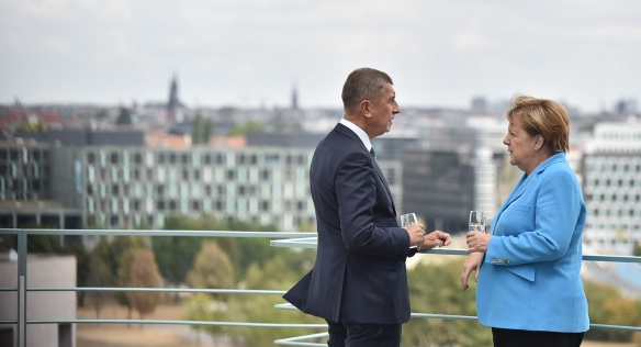 Czech Prime Minister Andrej Babiš and German Chancellor Angela Merkel at the Federal Chancellery in Berlin, 5 September 2018