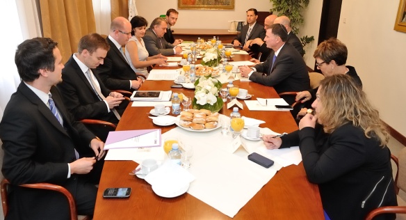 Prime Minister Sobotka received the Speaker of the Knesset of the State of Israel, Yuli–Yoel Edelstein on 10 September 2014.