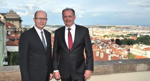 Premiér Bohuslav Sobotka se ve středu 9. července 2014 setkal se slovenským prezidentem Andrejem Kiskou v Hrzánském paláci