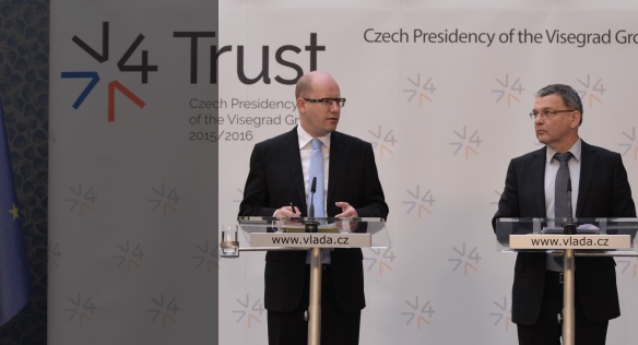 Tisková konference k představení priorit předsednictví V4, 1. července 2015.
