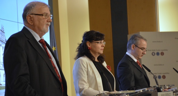 Tisková konference po jednání tripartity, 16. března 2015.