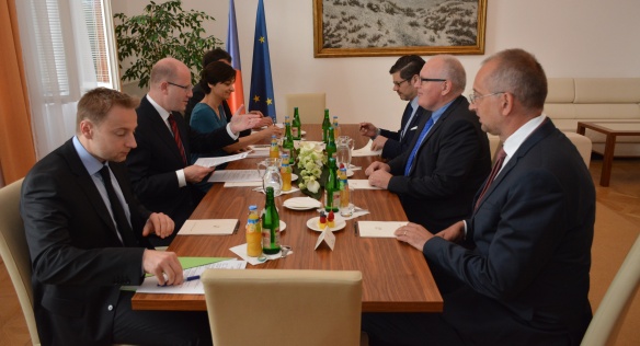 Prime Minister Bohuslav Sobotka met with the Vice-President of the European Commission Frans Timmermans, 16 June 2017.