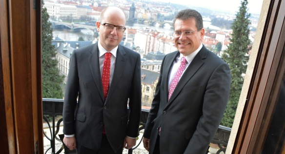 Premier Sobotka met with Vice President of the European Commission Maroš Šefčovič.