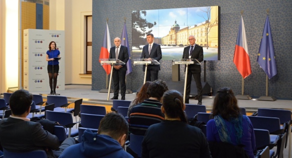 Tisková konference po jednání Rady pro výzkum, vývoj a inovace, 2. února 2018.