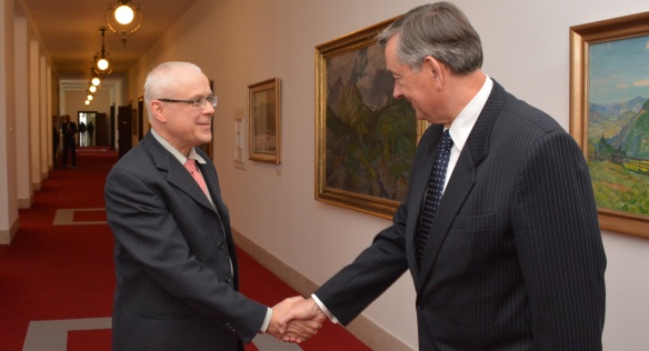 Ředitel poradců a poradkyň předsedy vlády Vladimír Špidla se 15. října 2014 setkal s bývalým prezidentem Slovinské republiky Danilem Türkem.