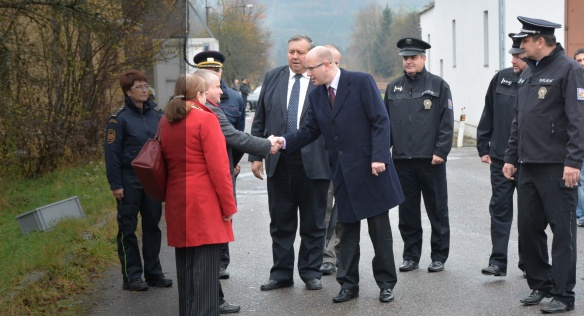 Premiér Bohuslav Sobotka navštívil areál muničního skladu Vlachovice-Vrbětice a obec Vlachovice