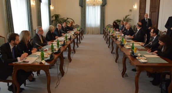 The Prime Minister of the Czech Republic Bohuslav Sobotka met Cemil Çiçek, the Speaker of the Grand National Assembly of the Republic of Turkey, at the Straka Academy on Monday 26th January 2015.