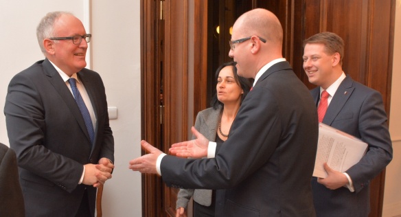 The Prime Minister Bohuslav Sobotka met Frans Timmermans, the First Vice-President of the European Commission, on Monday 26th January 2015.