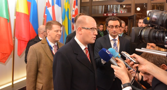 Prime Minister Bohuslav Sobotka held talks at an informal meeting of the European Council, 12 February 2015.
