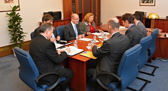 Předseda vlády ČR Bohuslav Sobotka se v pátek 13. února 2015 setkal s velvyslancem Spolkové republiky Německo Arndtem Freytagem von Loringhoven.