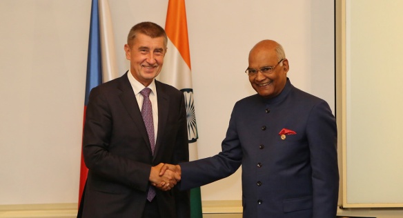 Andrej Babiš met with Indian President Ram Nath Kovind, 7 September 2018.