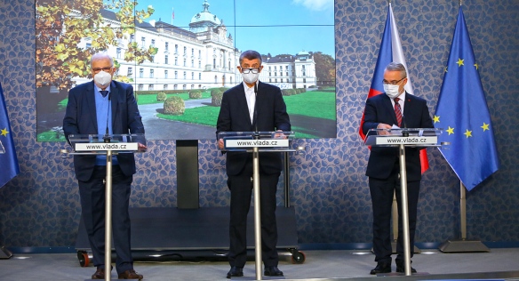 Tisková konference po zasedání tripartity, 2. listopadu 2020.