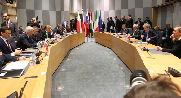 The Prime Ministers of V4 countries met the Prime Minister of Italy Gentiloni, 14 December 2017.
