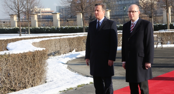 Premiér Bohuslav Sobotka se v pátek 22. ledna 2016 setkal ve Strakově akademii s předsedou vlády Velké Británie Davidem Cameronem.
