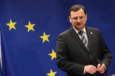 Tisková konference premiéra Nečase po březnové Evropské radě, Brusel 2. března 2012