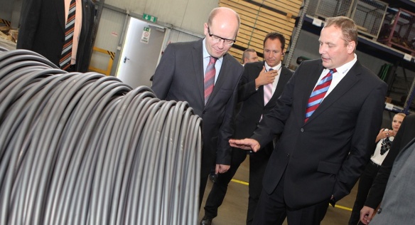 Předseda vlády ČR Bohuslav Sobotka navštívil v úterý 29. července 2014 v rámci svých pravidelných pracovních cest Prostějovsko.